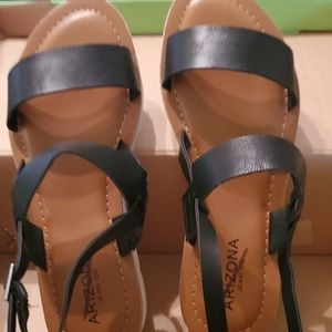 Womens Arizona Halden Black buckle sandals